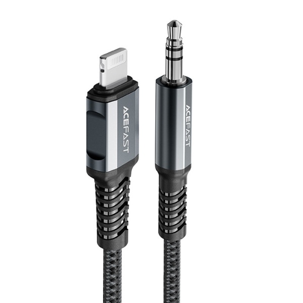 Cablu Audio Acefast MFI Lightning - Mini Mufă De 3,5 Mm (mascul) 1,2 M, AUX Gri (C1-06 Deep Space Gri)  C1-06-L-3,5MM DEEP SPACE GRAY